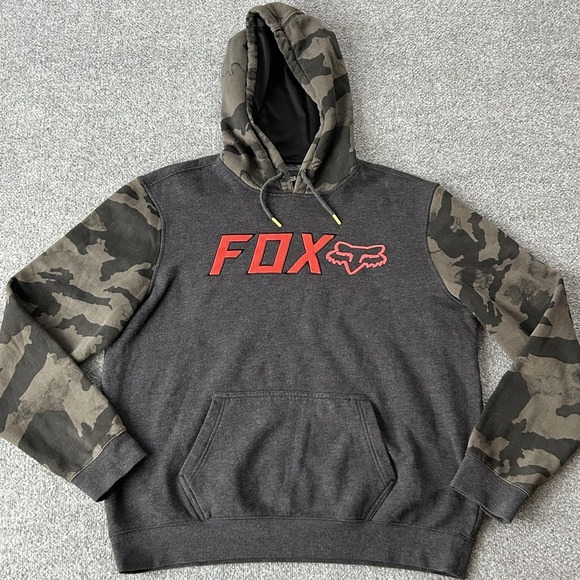 Fox Other - Fox Racing Hoodie Mens XL Gray Camo Pullover Moto Graphic Fleece Sweatshirt